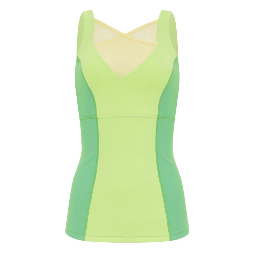Crowned Tiana Lily Pad Vibrant Two-Tone Sleeveless Top
